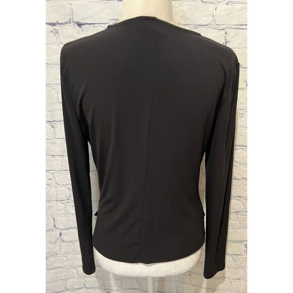 Bold Elements Cut To Curve Black Long-Sleeve black Top With unique cutout Large - Picture 4 of 6